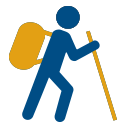 icon of a person hiking