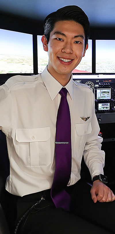 International Student in Flight Simulator