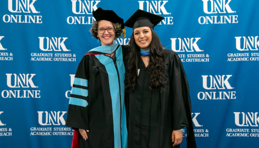 Dr. Janet Eckerson has “been on the whole journey” with UNK online Spanish Education M.A.Ed. graduate Brenda Lopez Adame