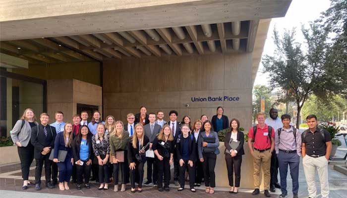 Students visited Union Pacific Bank part of Bus Trip 