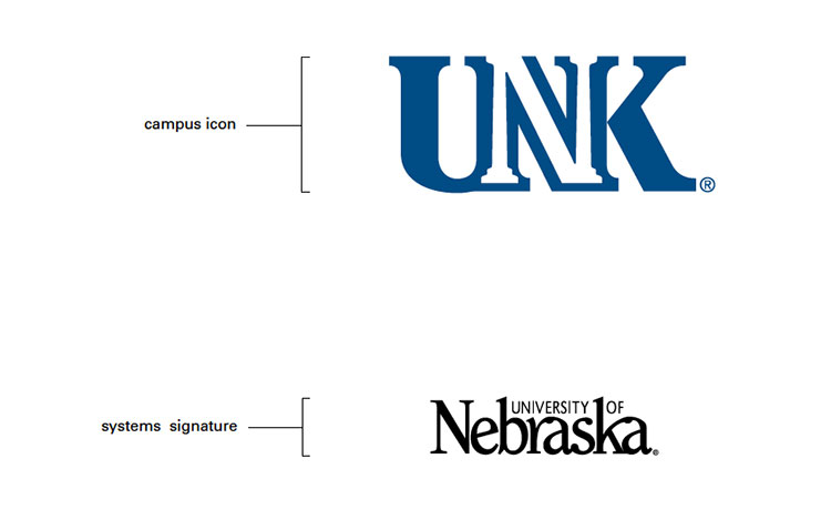 UNK Icon and University of Nebraska Signature