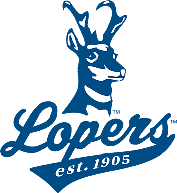 Vintage Loper head with lopers word mark in a script font