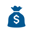 icon of a bag with a dollar sign