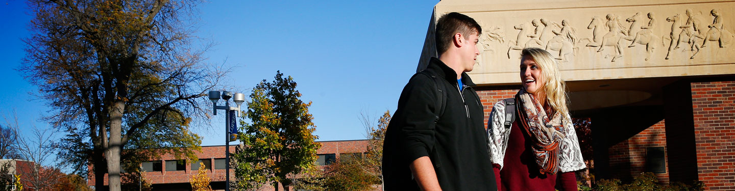 Students walking on campus