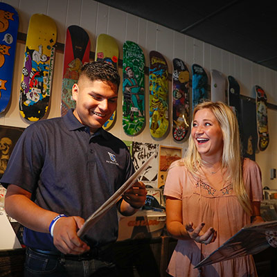 Students at Vintage Vinyl Store