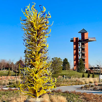 a glass sculpture in a Kearney park