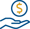 icon of a hand with a coin