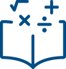 book and math symbols icon