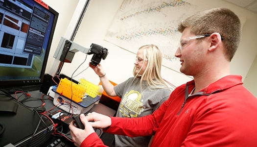 Students working in lab