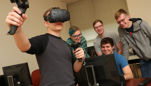 UNK students working on a VR project