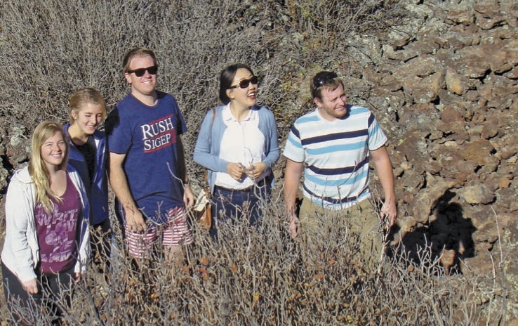 Hikers posing