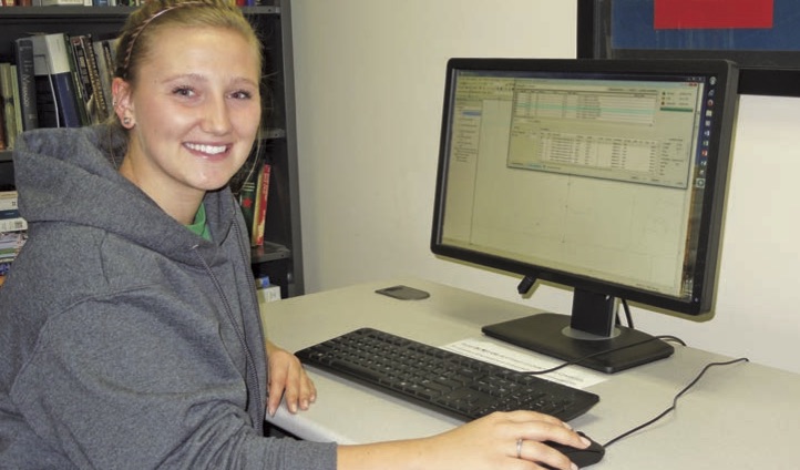 Woman working on computer