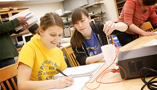 Student conducting research