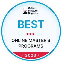 Online Masters Degrees badge for best online masters programs 2023