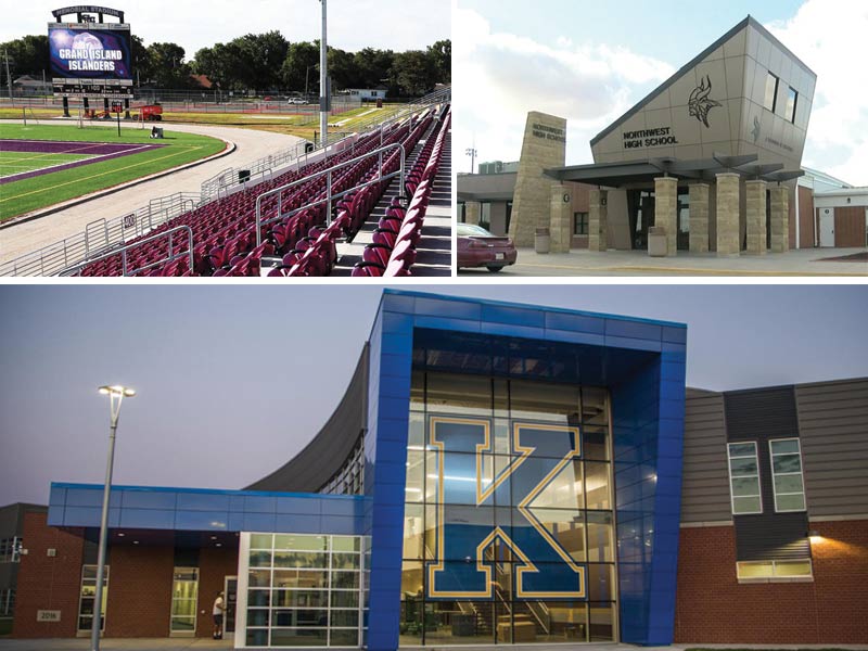 Collage of Local High Schools including Kearney High, Grand Island Senior High and Grand Island Northwest