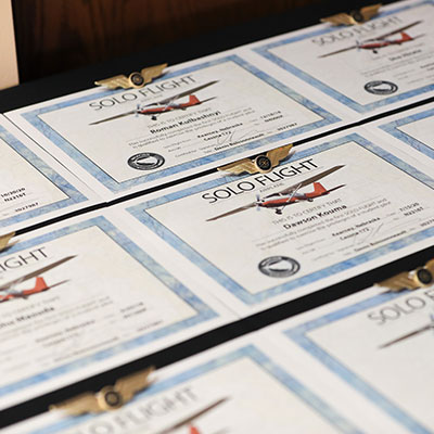Wings and Solo Flight Certificates