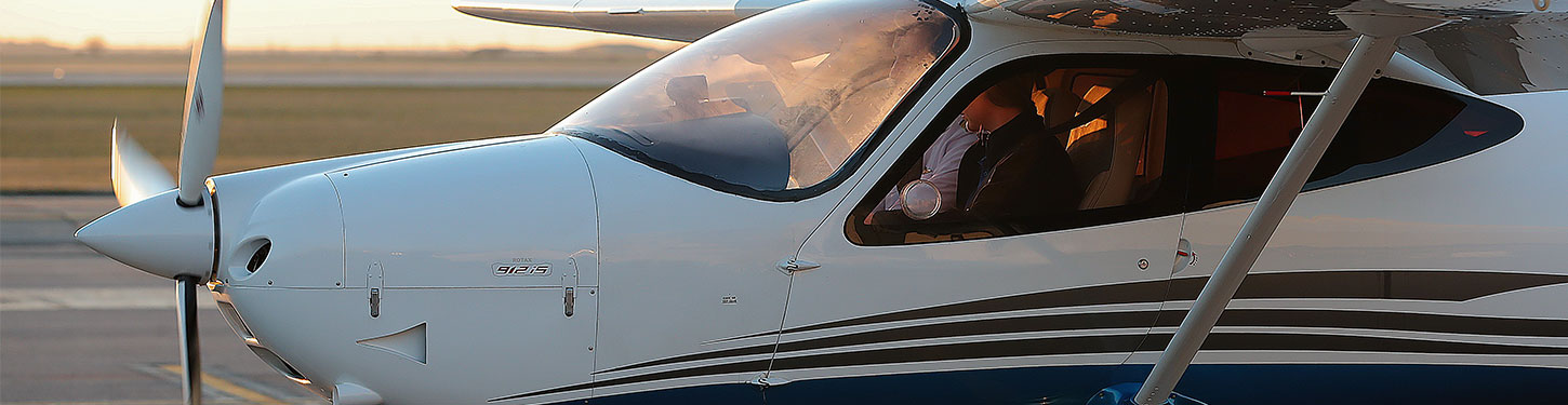 A student and instructor prepare for takeoff