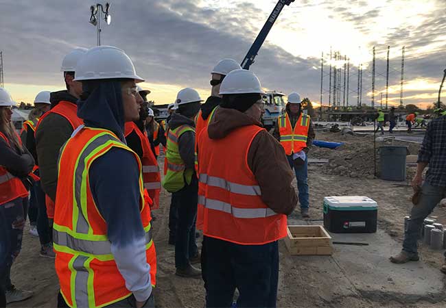 UNK construction management students go on a site visit
