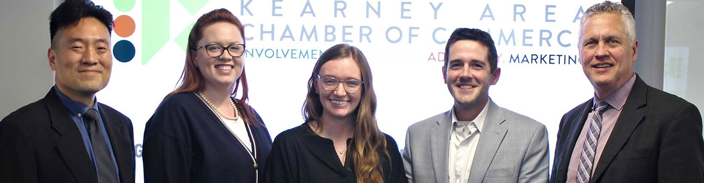 Students and faculty at a Kearney Chamber of Commerce event