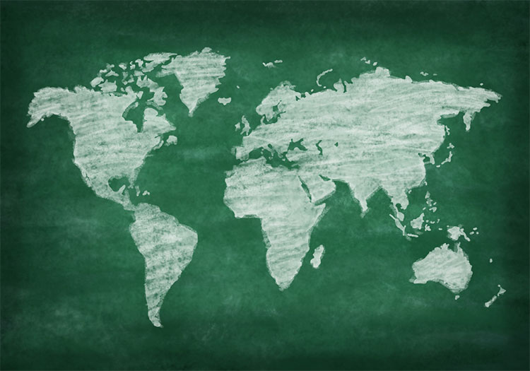 Chalkboard World Map