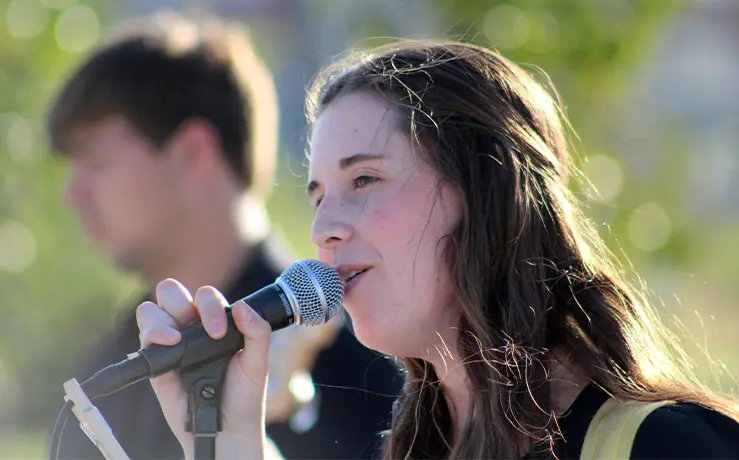 UNK music student singing