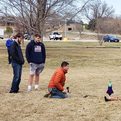 a team readies their rocket for launch