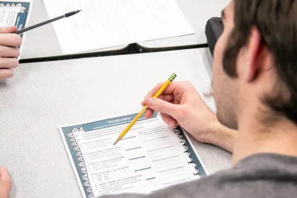 a student is guided through a worksheet