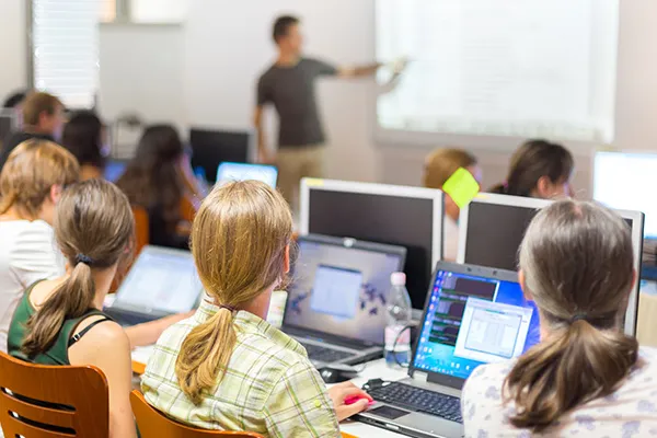 stock photo of students in class