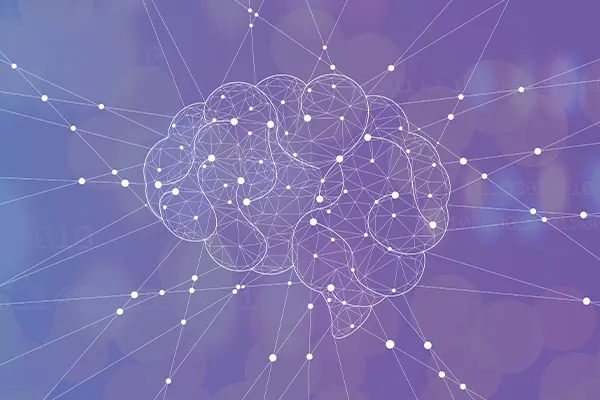 artistic rendering of a brain network