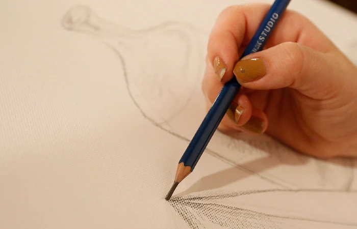 a pencil sketching on paper