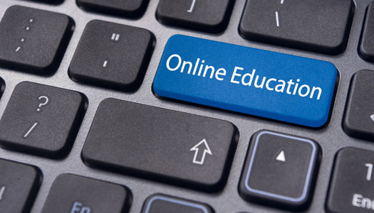 Image of Keyboard with the words Online Education