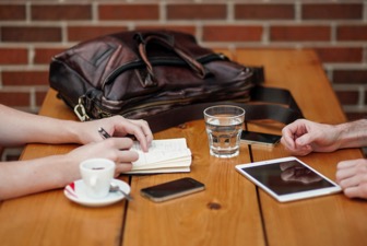 People having coffee