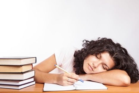 Student sleeping at desk