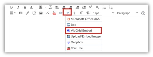 how to embed vidgrid in canvas