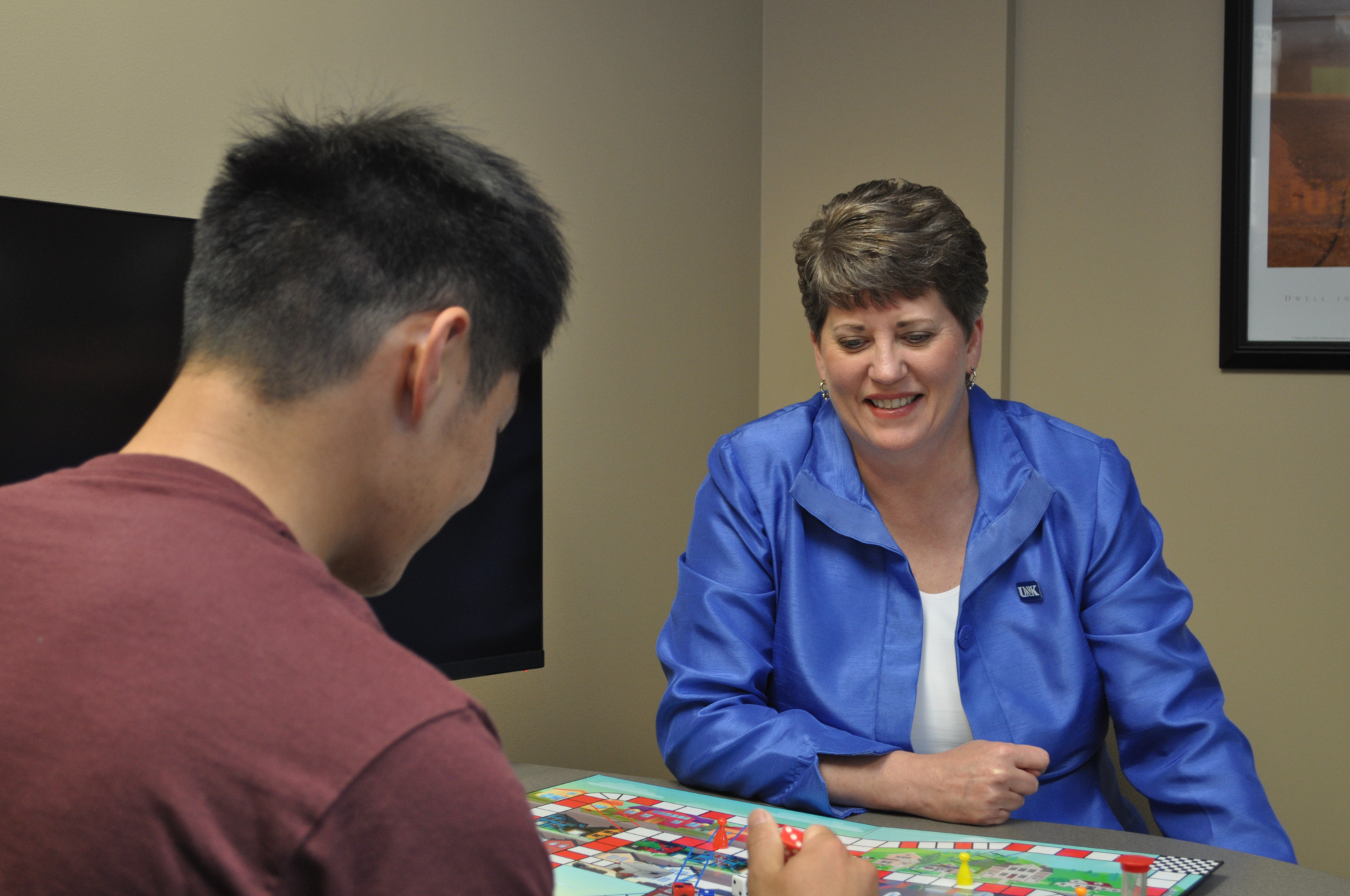 Dr. Envick with a student