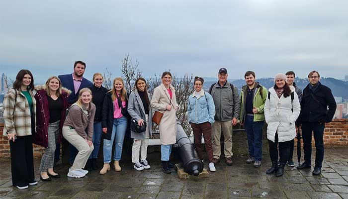 Students touring Brno