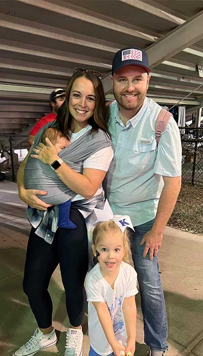 Dusty and his family at a football game