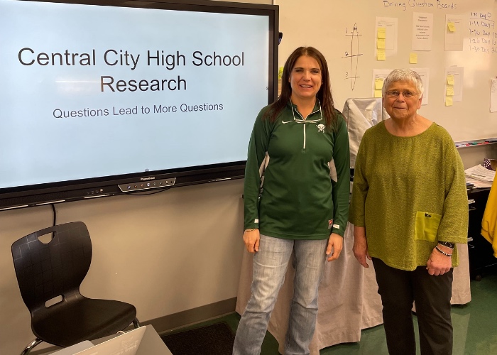 Chelle Gillan and Judy Williams at Central City Public Schools