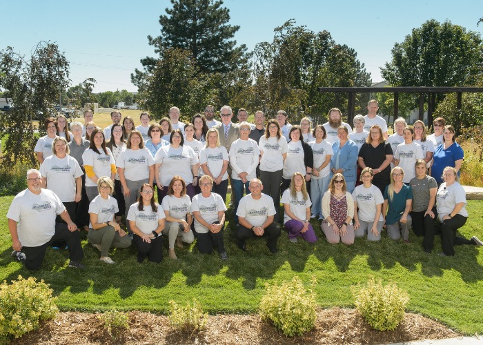 Troy Bruntz with hospital staff