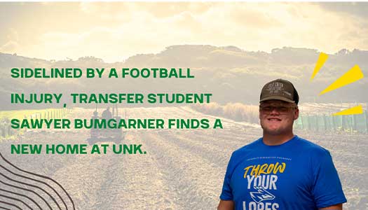 Sidelined by a Football Injury, Transfer Student Sawyer Bumgarner Finds a New Home at UNK
