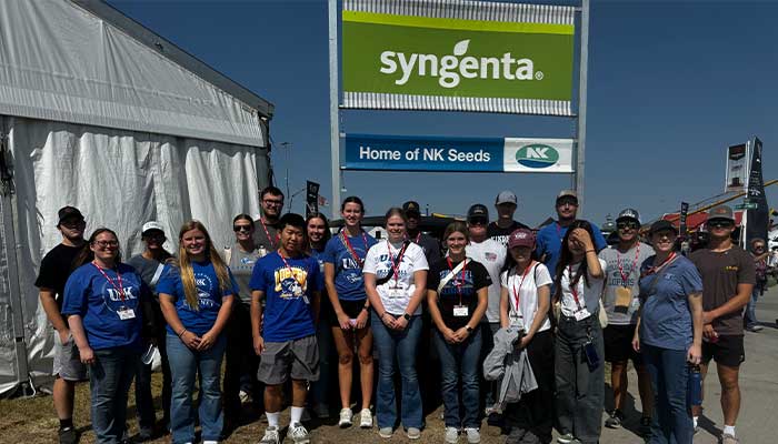 Students at the husker harvest day