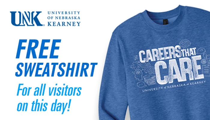 image of a shirt with the text free sweatshirt for all visitors on this day