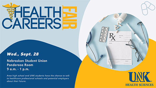 example of a digital sign for the health careers fair