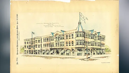 Thumbnail of an historic drawing of the midway hotel