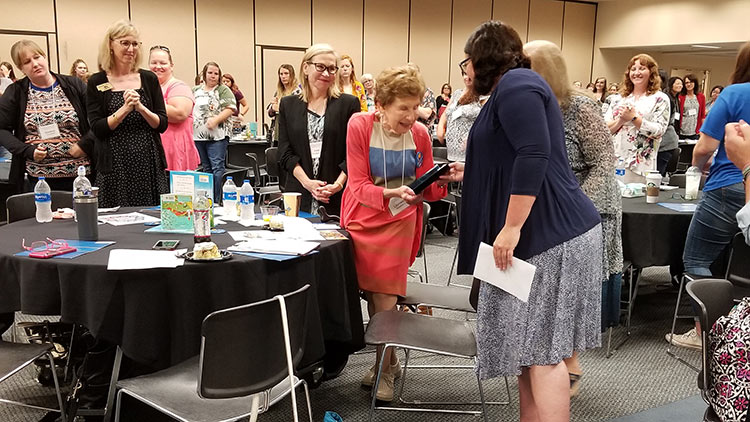 Dr. LaVonne Plambeck receiving Early Childhood Pioneer Award