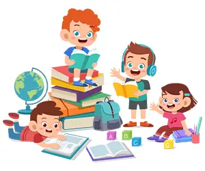 clipart of students coloring together