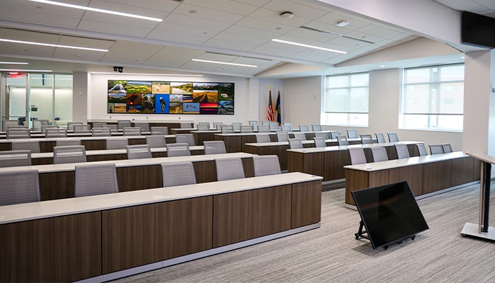 a view from the stage area of the core room