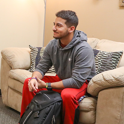 a student sits during a counseling session