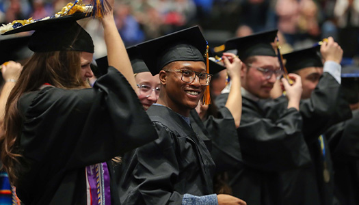 students at graduation