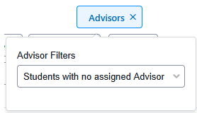 Screenshot of Student With This No Advisor